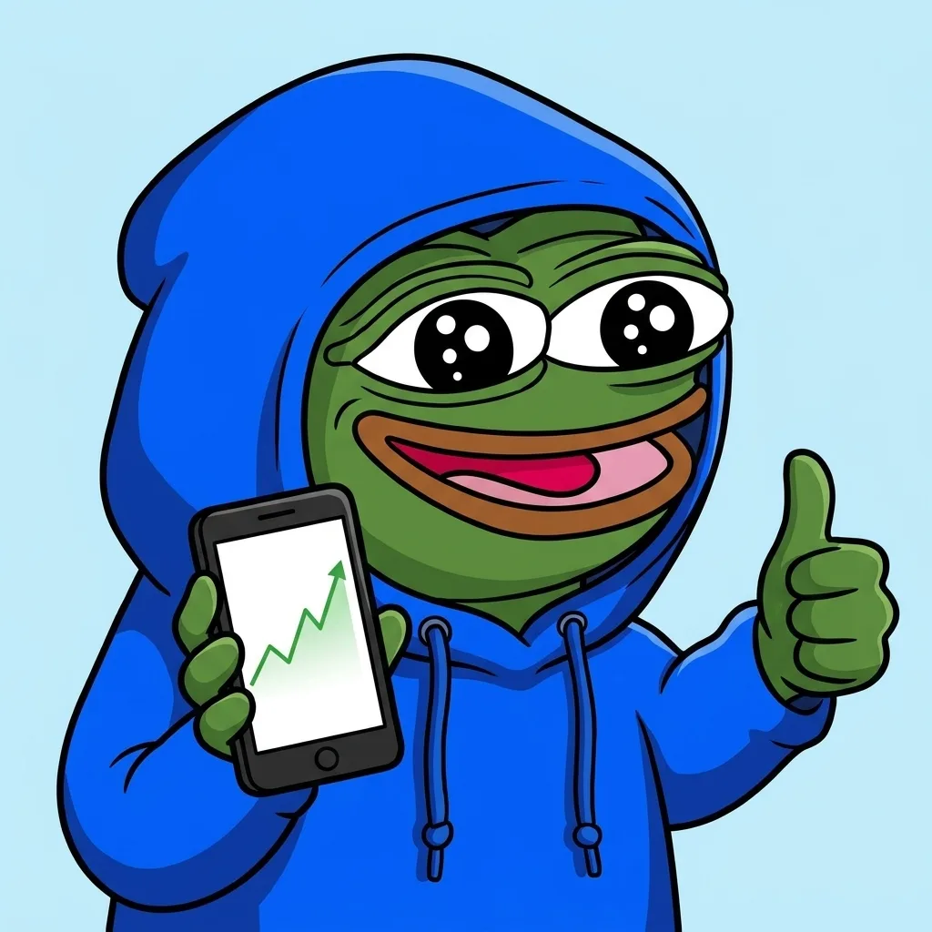 Pepe in hood checking the chart